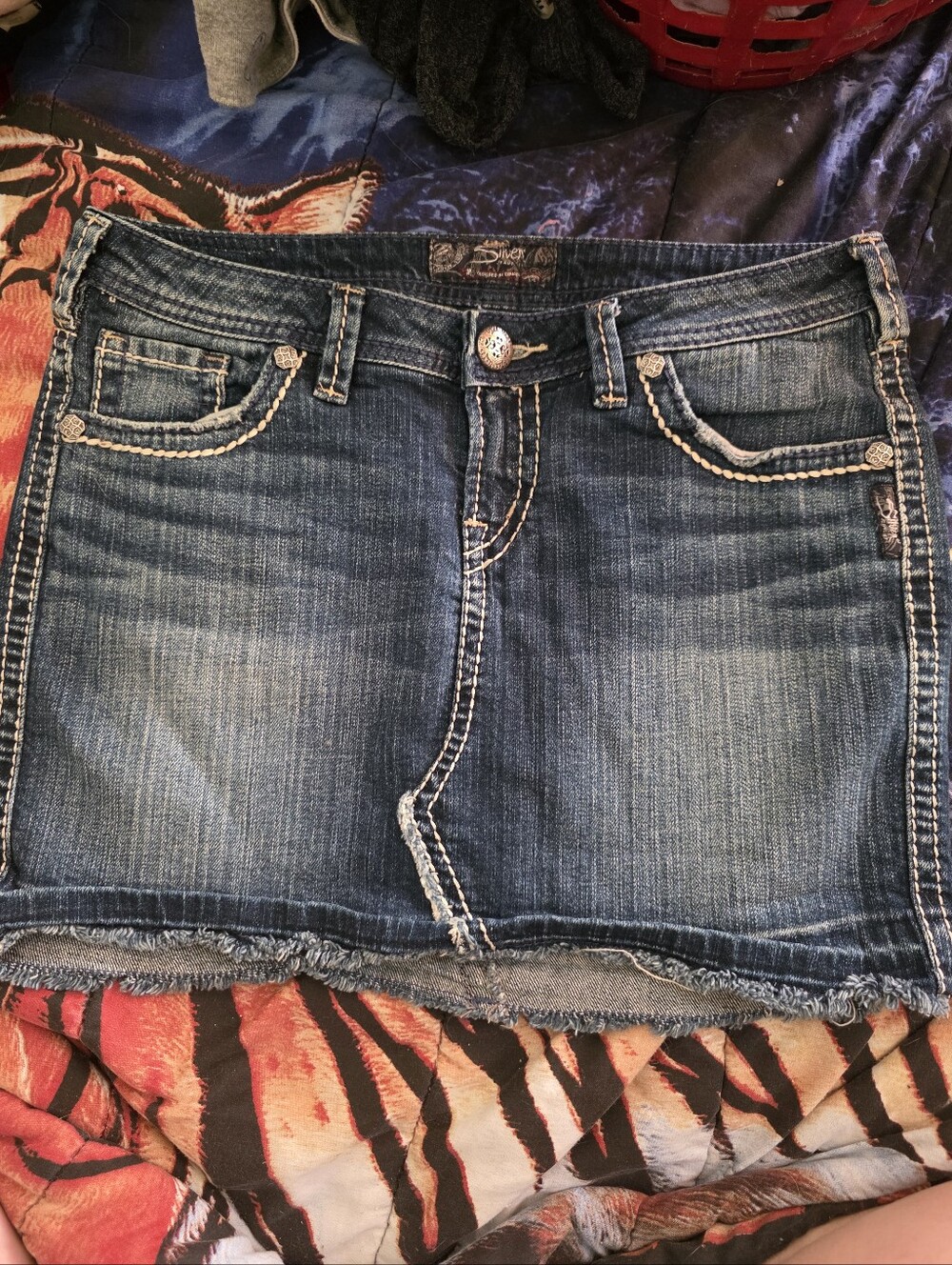 Denim Silver Mini Skirt – Blue Jeans Style